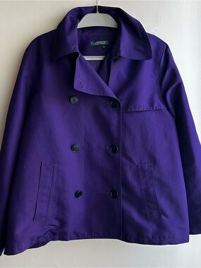 Lauren Ralph Lauren Deep Purple Double-Breasted Peacoat